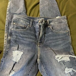 Maurices Women's Distressed Blue Boyfriend Jeans